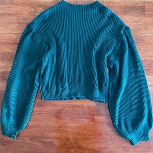 ‘Shein’ forest green cropped sweater.